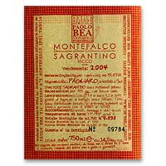 Label shot for 2004 Paolo Bea Sagrantino Di Montefalco Pagliaro Secco