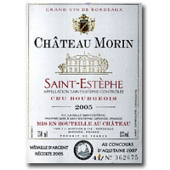 Label shot for 2005 Chateau Morin
