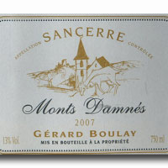 Label shot for 2007 Gerard Boulay Monts Damnes Sancerre