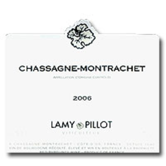 Label shot for 2006 Lamy Pillot Rouge Chassagne Montrachet