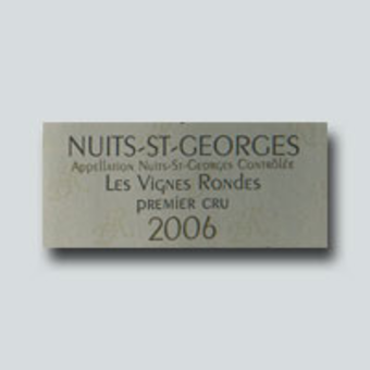 Label shot for 2006 Daniel Rion Nuits St. Georges Vignes Rondes