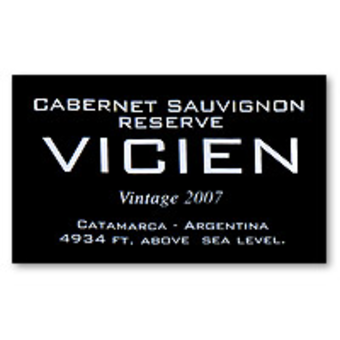 Label shot for 2007 Vicien Cabernet Reserve