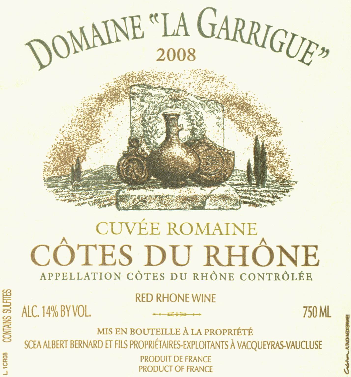 2008 Domaine De La Garrigue Cotes Du Rhone Cuvee Romaine | Wine Library