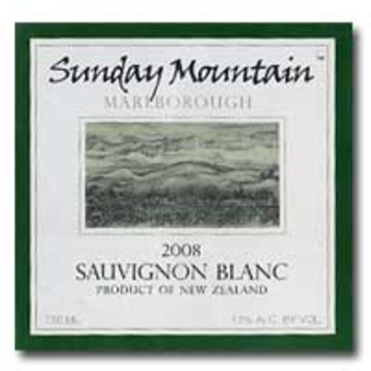 Label shot for 2008 Sunday Mountain Sauvignon Blanc