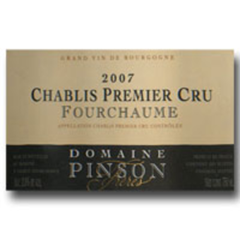 Label shot for 2007 Domaine Pinson Chablis Fourchaume