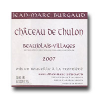 Label shot for 2007 Burgaud Beaujolais Village Chateau Thulon