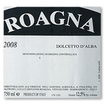 Label shot for 2008 Roagna Dolcetto D Alba