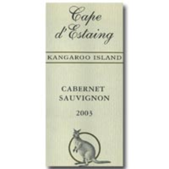 Label shot for 2003 Cape D'estaing Cabernet Sauvignon Kangaroo Island