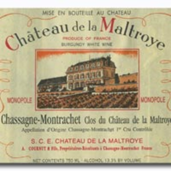 Label shot for 2006 Maltroye Chassagne Montrachet Clos Du Chateau De La Maltroye
