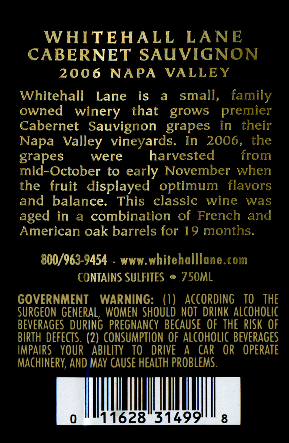 Napat Wattanaページ 2006 Whitehall Lane Napa Cabernet Sauvignon | Wine Library