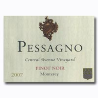Label shot for 2007 Pessagno Central Avenue Pinot Noir