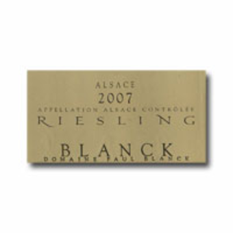 Label shot for 2007 Paul Blanck Riesling Classic