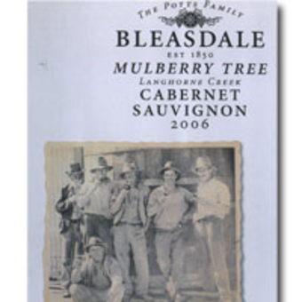 Label shot for 2006 Bleasdale Cabernet Sauvignon Mulberry Tree