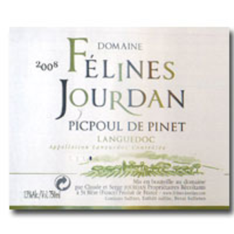 Label shot for 2008 Feline Jourdan Picpoul
