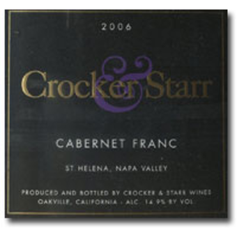 Label shot for 2006 Crocker & Starr Cabernet Franc