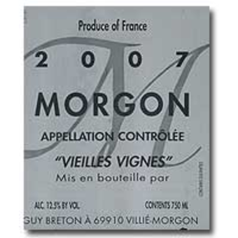Label shot for 2007 Guy Breton Morgon