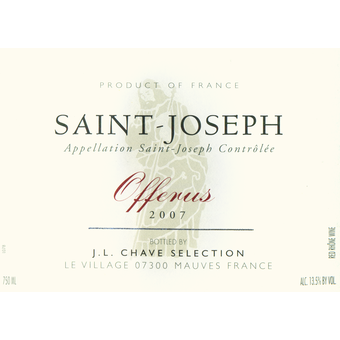 Label shot for 2007 Jean Louis Chave Offerus St. Joseph