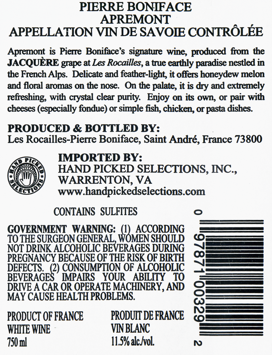 2010 Boniface Apremont Wine Library