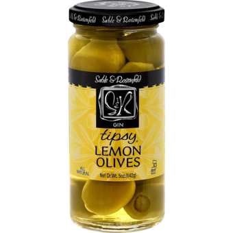 Bottle shot for  Tipsy Gin Lemon Olives Sable & Rosenfeld