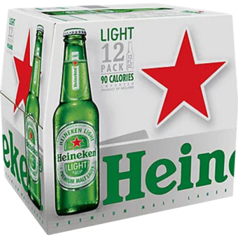 Bottle shot for  Heineken Light 12pk Bottle