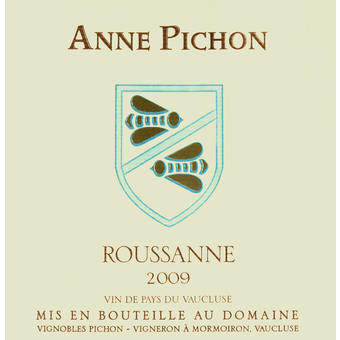 Label shot for 2009 Anne Pichon Roussanne