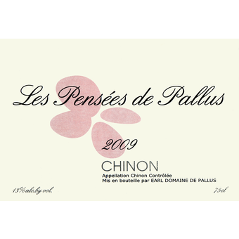 Label shot for 2009 Pallus Chinon Pensees De Pallus