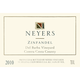 Label shot for 2010 Neyers Zinfandel Del Barba Vineyard