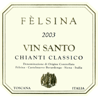 Label shot for 2003 Felsina Vin Santo