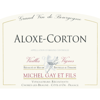 Label shot for 2008 Michel Gay Aloxe Corton Vieilles Vignes