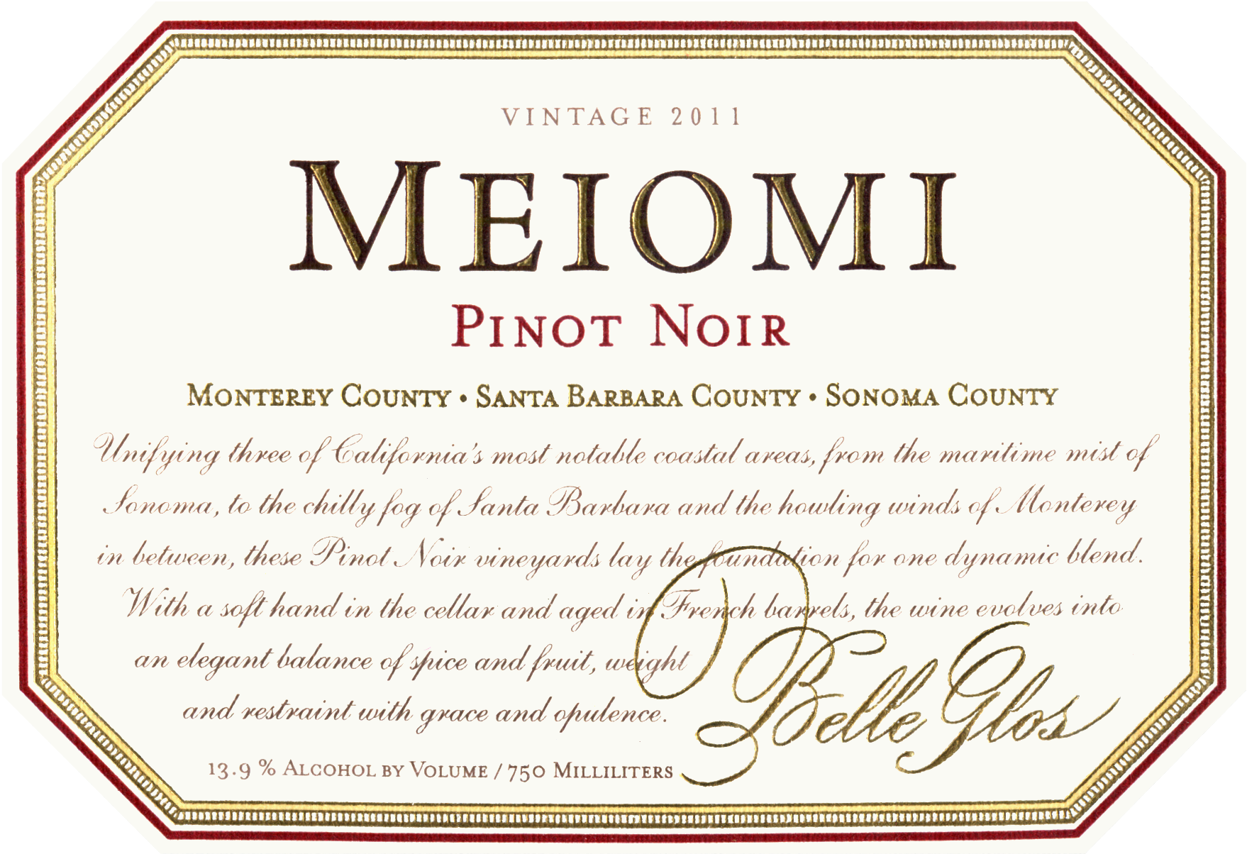 2011 Belle Glos Meiomi Pinot Noir Wine Library