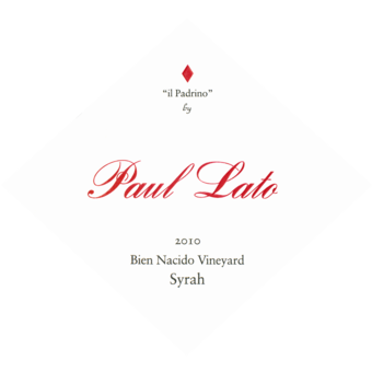Label shot for 2010 Paul Lato Il Padrino Syrah Bien Nacido Vineyard