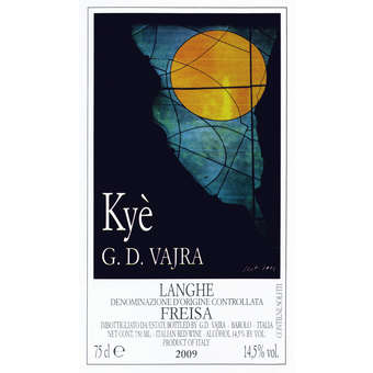 Label shot for 2009 Vajra Freisa Kye
