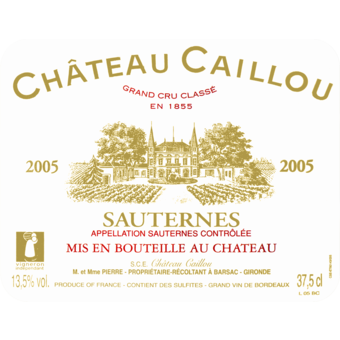 Label shot for 2005 Chateau Caillou