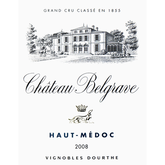 Label shot for 2008 Chateau Belgrave