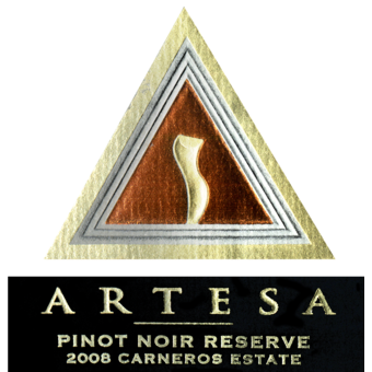 Label shot for 2008 Artesa Pinot Noir Reserve