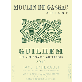 Label shot for 2011 Moulin De Gassac Rouge