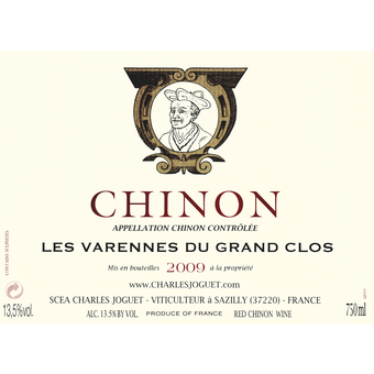 Label shot for 2009 Charles Joguet Chinon Varennes Du Grand Clos