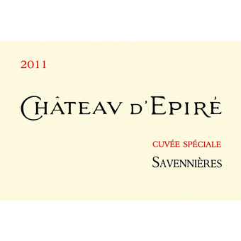 Label shot for 2011 Chateau D'epire Savennieres Cuvee Speciale