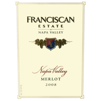 Label shot for 2008 Franciscan Merlot