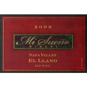 Label shot for 2009 Mi Sueno Winery El Llano Red