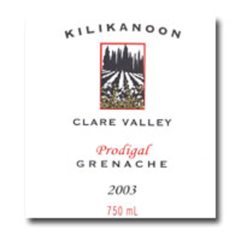 Label shot for 2003 Kilikanoon Prodigal Grenache