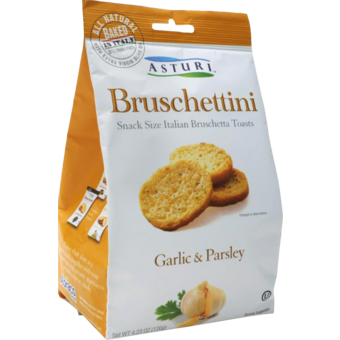 Bottle shot for  Asturi Bruschettini   Garlic Parsley