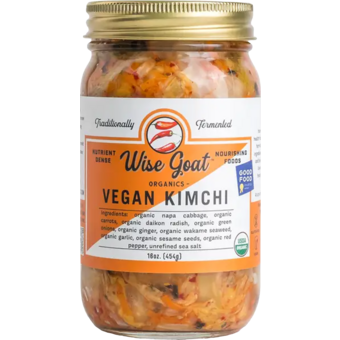 Bottle shot for  Wise Goat Organics Vegan Kimchi