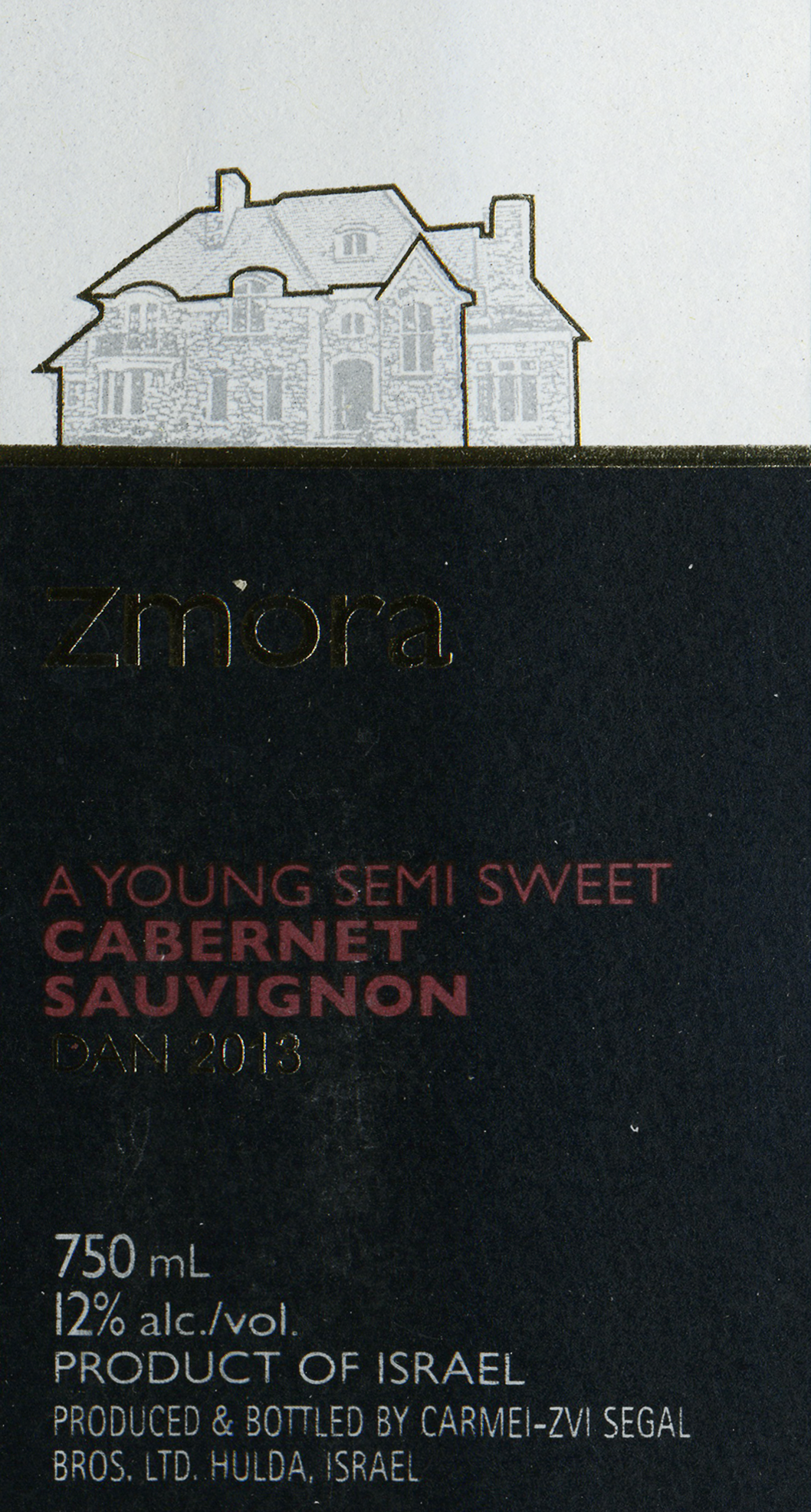 2013 Zmora Semi Sweet Sauvignon Wine Library
