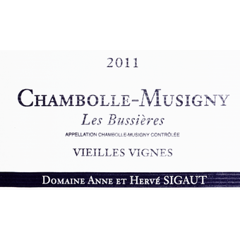 Label shot for 2011 Herve Sigaut Chambolle Musigny Bussieres Vieilles Vignes