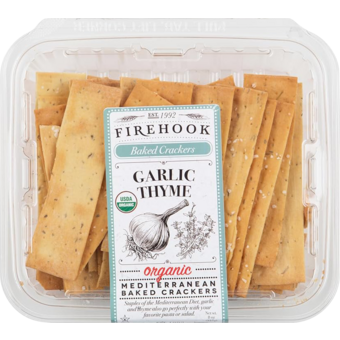 Bottle shot for  Firehook Garlic Thyme Crackers