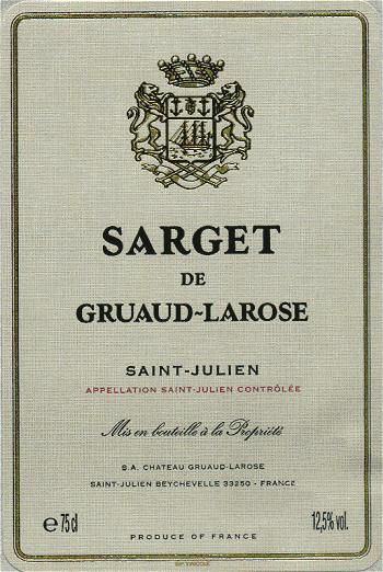 2000 Sarget De Gruaud Larose Saint Julien Magnum | Wine Library