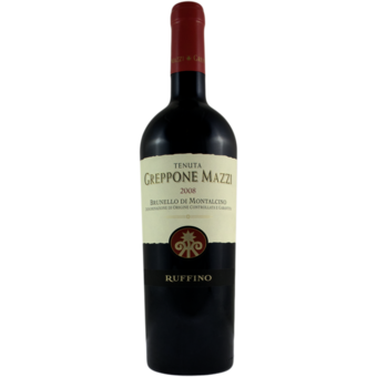 Bottle shot for 2008 Ruffino Brunello Di Montalcino Greppone Mazzi