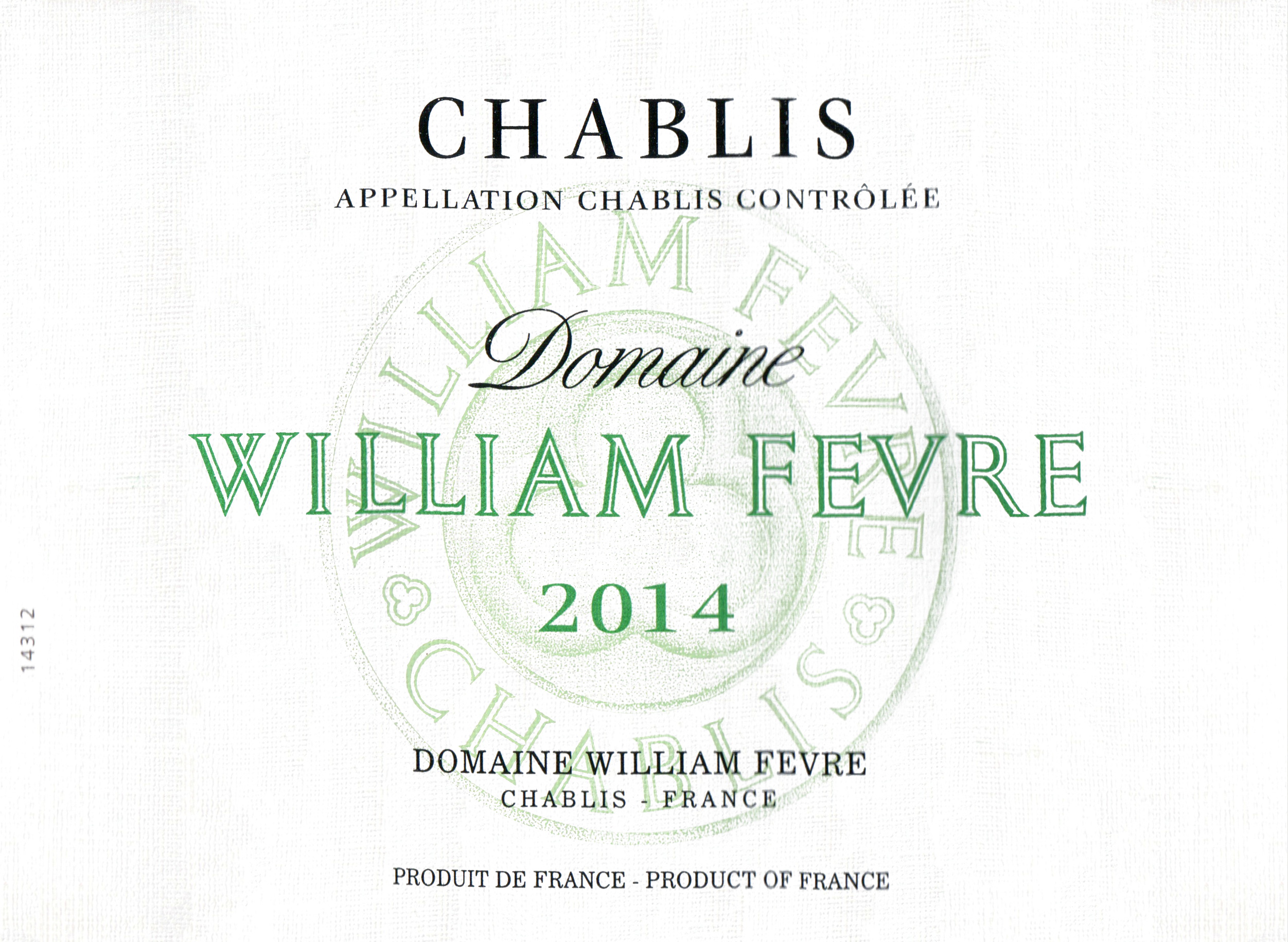WILLIAM FEVRE CHABLIS 2014 2016 ワインまとめ売り 2014 William Fevre Chablis Domaine Half Bottle | Wine Library