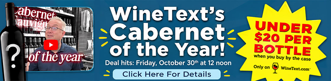 WineText Cabernet of the Year banner for 2026.